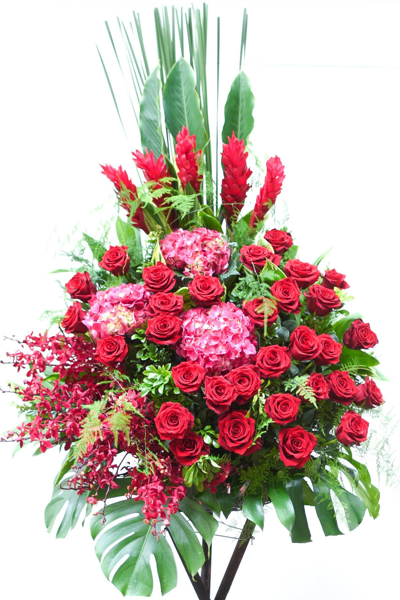 紅運開張花籃 · RED LUCK Flower Basket Stand