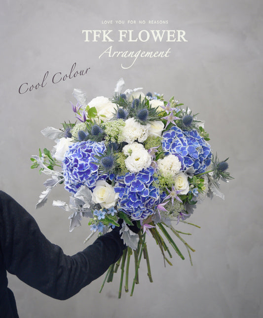 Ceruleum (Hydrangea and white roses Bouquet) - TFK Flower