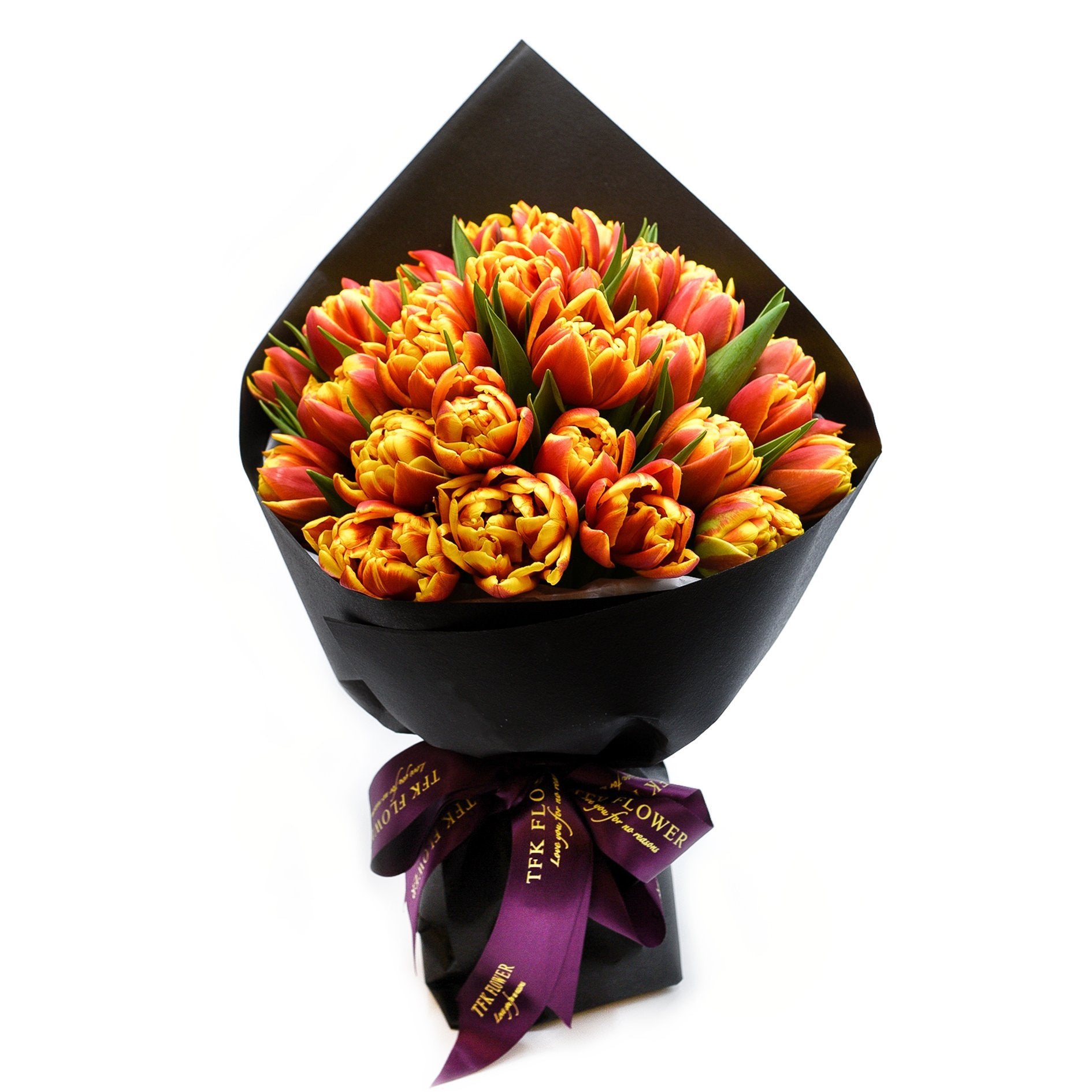 Premium 30's Orange Tulip Bouquet - TFK Flower