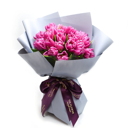 Premium Hot Pink Tulip Bouquet - TFK Flower